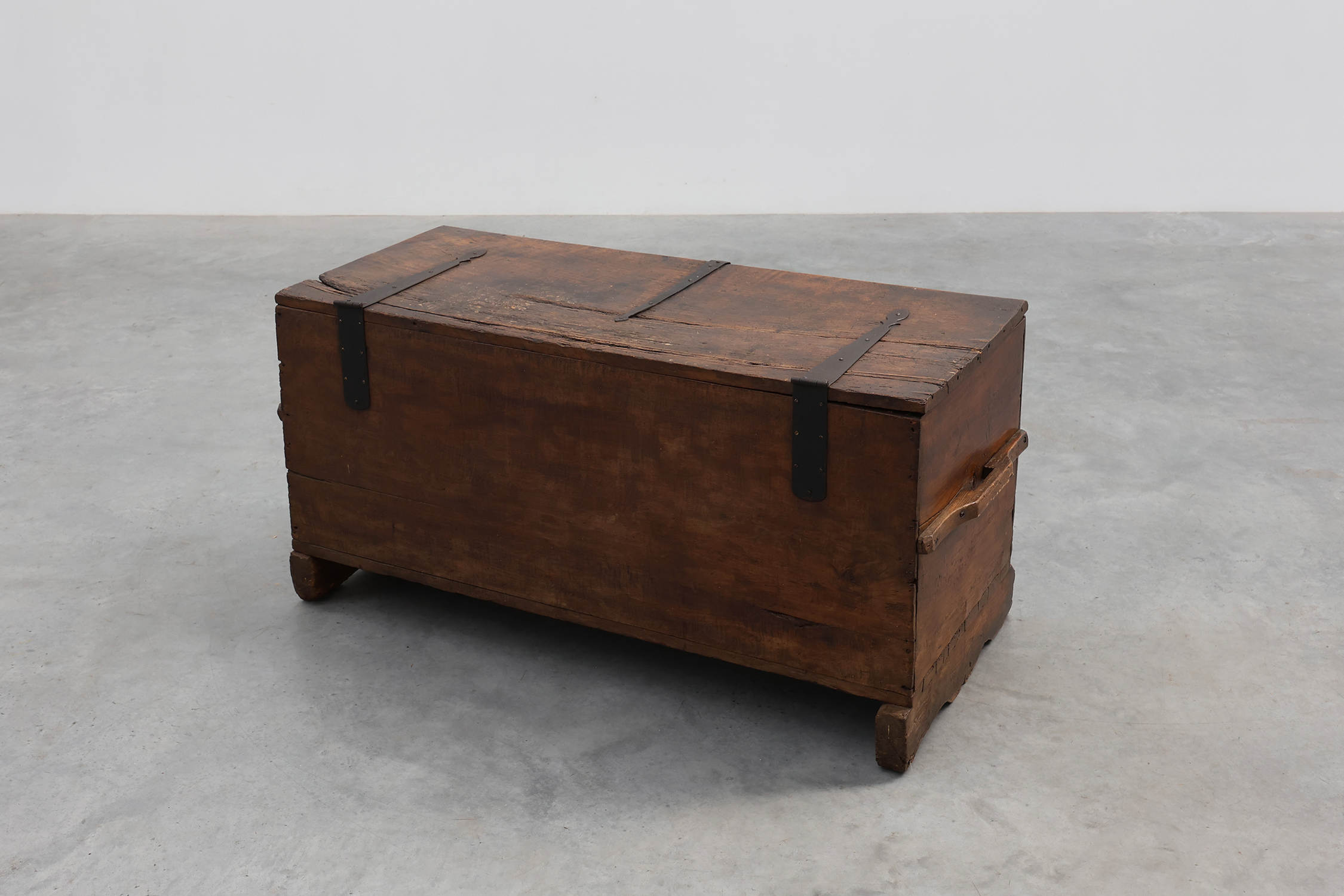 Flemish Oak Blanket Chest with panelled front and iron lock, dated 1825thumbnail